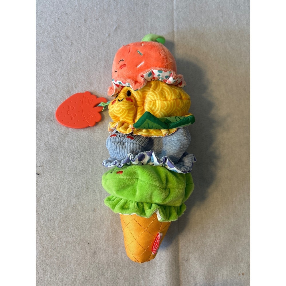 Melissa & Doug Ice Cream Cone Soft Stacker Baby Toy Multicolor Excellent Teether